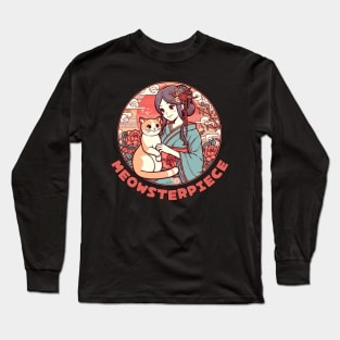 Japanese cat Vintage Kimono girl Long Sleeve T-Shirt